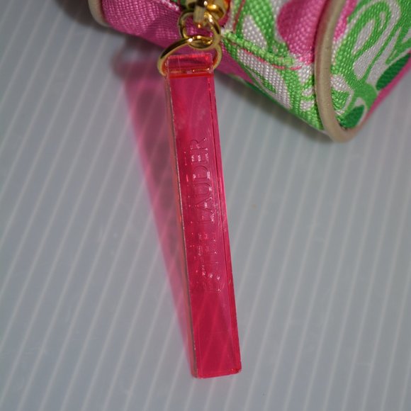 Lilly Pulitzer For Estee Lauder Cosmetic Bag Makeup Tote Pink Green Floral 5 x 9 - Picture 7 of 9